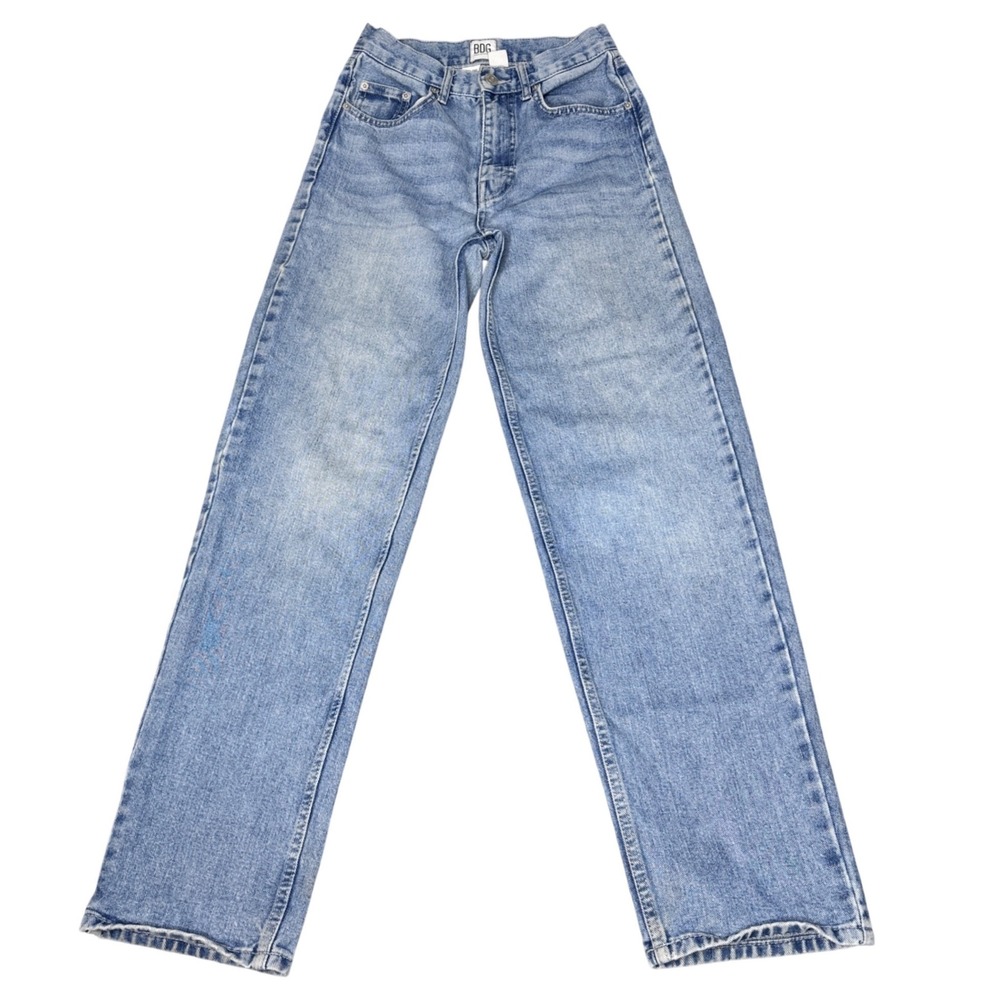 BDG Urban Outfitters High Rise Baggy Jeans Light Wash Blue Denim Womens Size 26